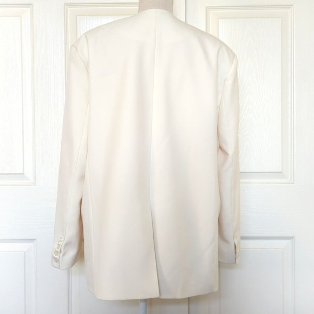 Source Unknown Cream Blazer with Modern Tailored … - image 3